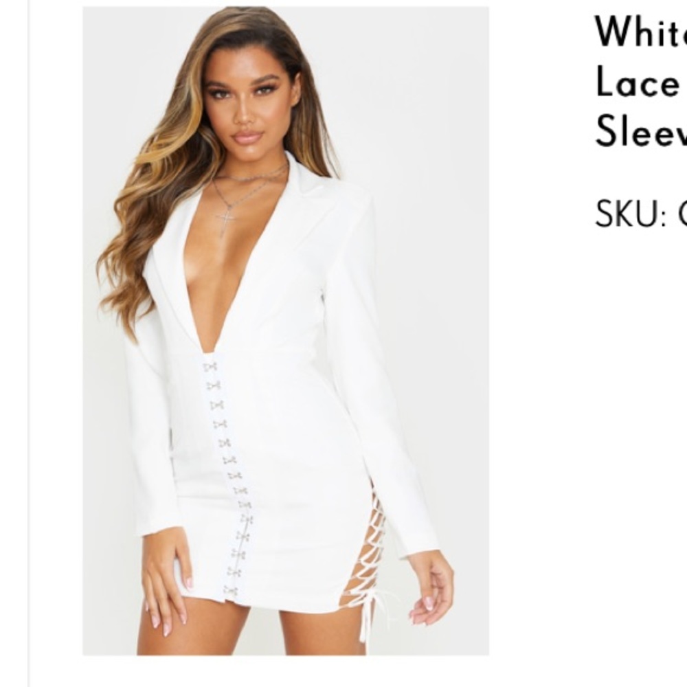 White blazer dress w/ tie up sides